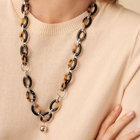 Collier femme agatha aria argenté et acétate 02680142-788-tu – colliers femme