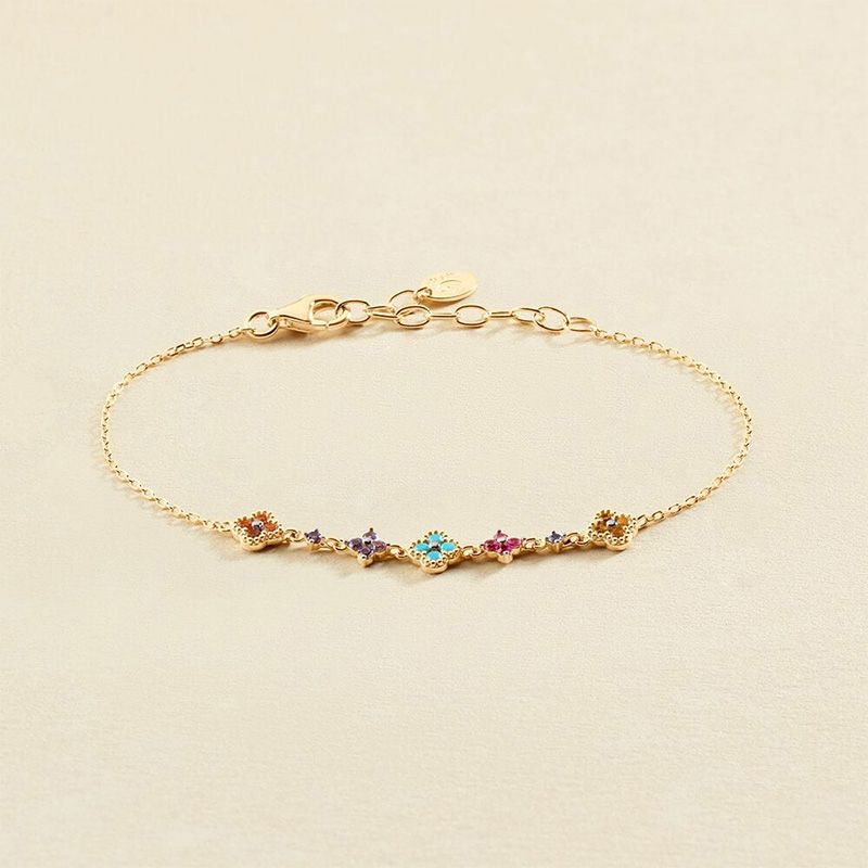 Bracelet femme beloved agatha argent 925/1000 doré et oxydes 02490404-256-tu - bracelets-femme - edora