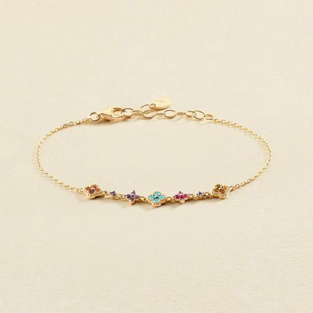 Bracelet or & argent, bracelet plaqué or, bracelet cuir & tissu - bracelets-femme - edora - 1