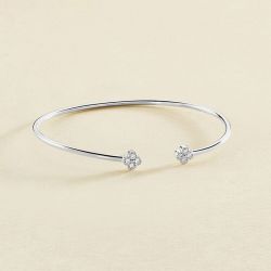 Bracelet femme jonc beloved agatha argent 925/1000 et oxydes 02420745-136-tu - bracelets-femme - edora - 0