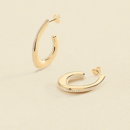 Boucles d'oreilles femme créoles agatha argent 925/1000 doré 02390802-137-tu – créoles
