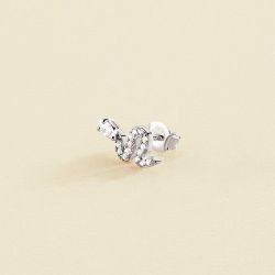 Boucle d'oreille femme piercing puce snaky agatha argent 925/1000 et oxydes 02320980-136-tu - piercing-femme - edora - 0