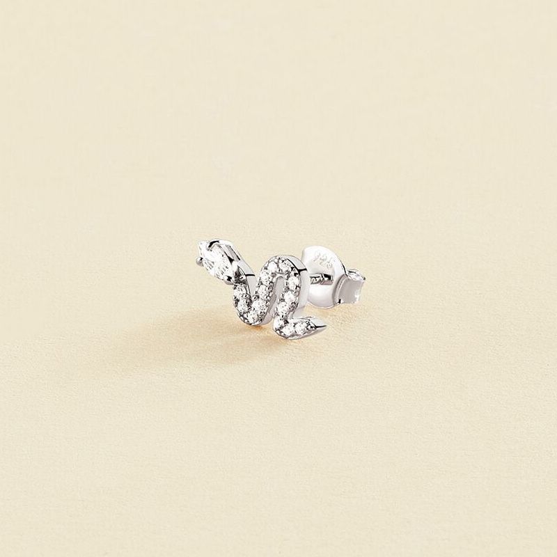 Boucle d'oreille femme piercing puce snaky agatha argent 925/1000 et oxydes 02320980-136-tu - piercing-femme - edora