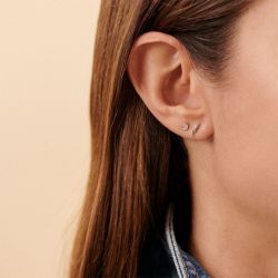 Boucle d'oreille femme piercing puce lunita agatha argent 925/1000 et oxydes 02320760-136-tu - piercing-femme - edora - 1