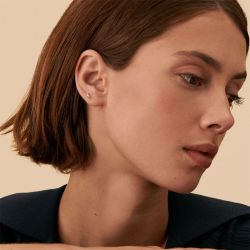 Boucle d'oreille femme piercing puce lunita agatha argent 925/1000 et oxydes 02320760-136-tu - piercing-femme - edora - 2