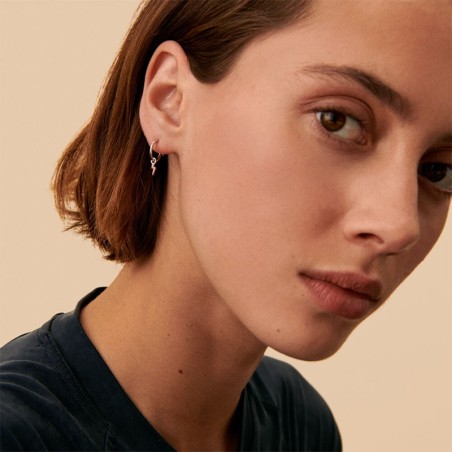 Boucle d'oreille femme piercing créole tonnerre agatha argent 925/1000 et oxydes 02320752-050-tu – piercings