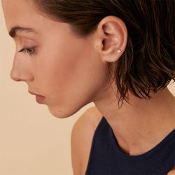 Boucle d'oreille femme piercing puce flor6 agatha argent 925/1000 et oxydes 02320654-136-tu - piercing-femme - edora - 2