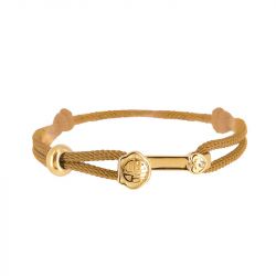 Bracelet femme zag bijoux acier et cordon doré sbf23186-01cfe - bracelets-femme - edora - 0