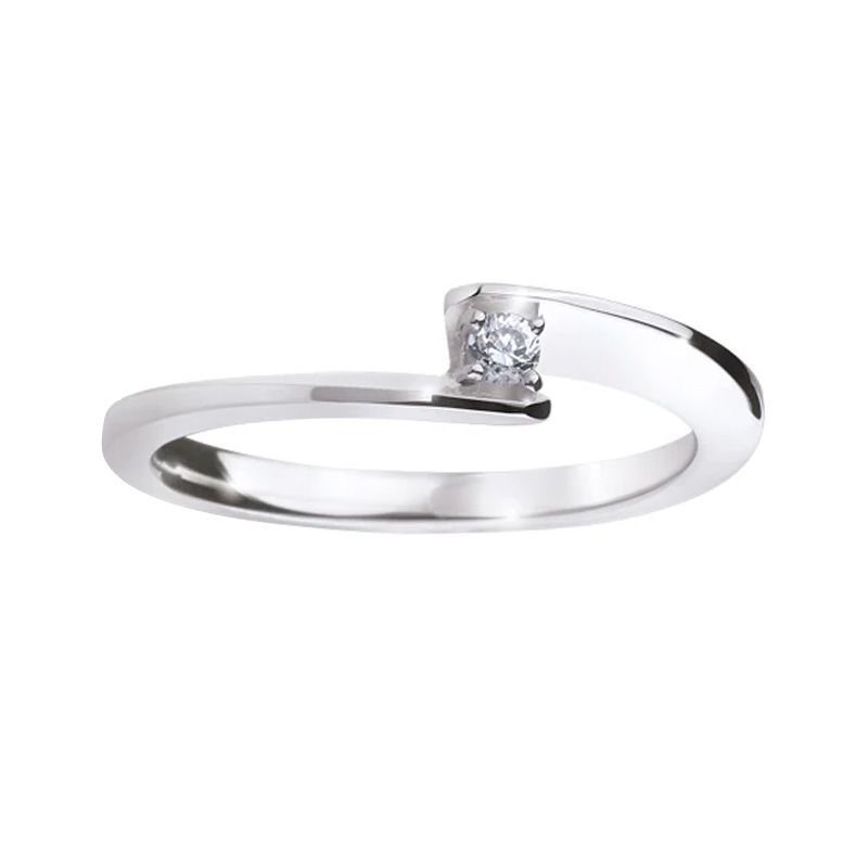 Bague femme solitaire envol garel or 750/1000 blanc et diamants 04bb06g - bagues-femmes - edora