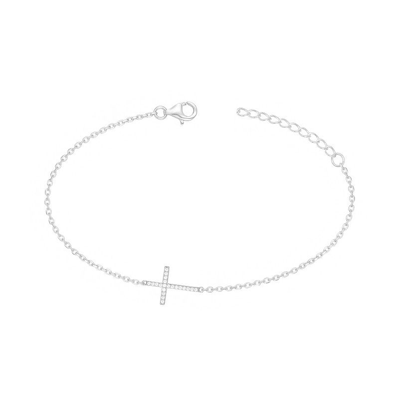 Bracelet femme croix edora argent 925/1000 argenté et oxydes 60300025 - bracelets-femme - edora