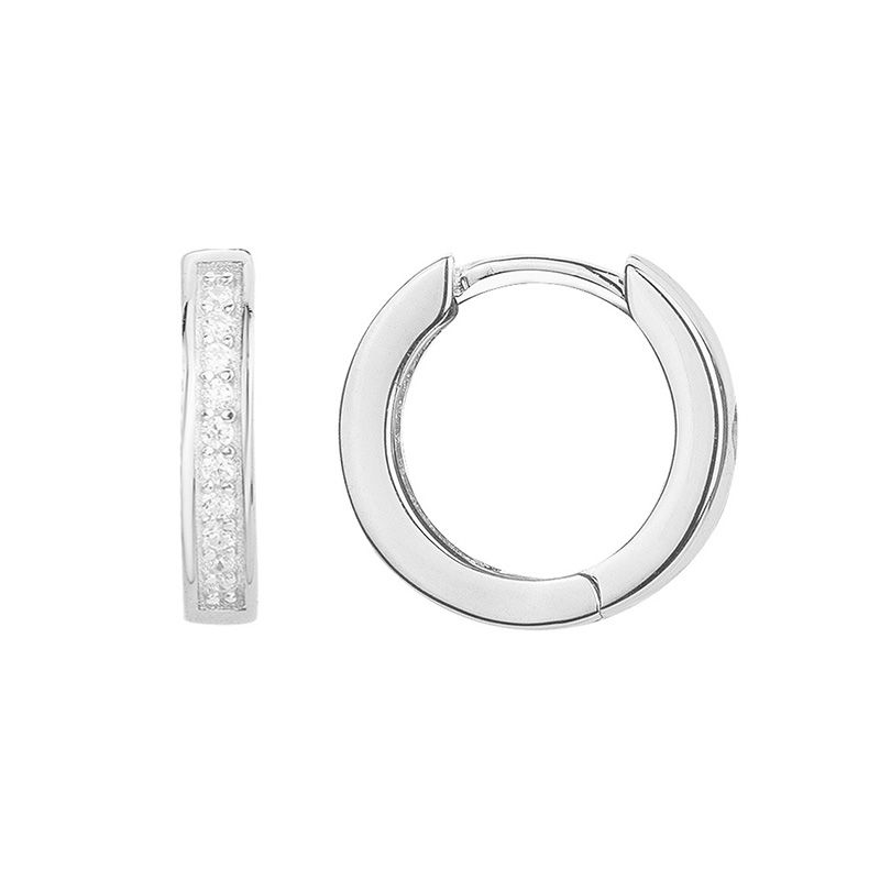 Boucles d'oreilles femme créoles edora argent 925/1000 argenté et oxydes 60400032 - boucles-d-oreilles-femme - edora