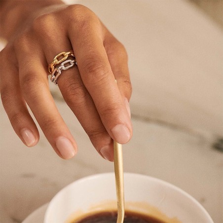 Bague femme agatha ajustable chaine argenté 02220470-050-gm – bagues femme