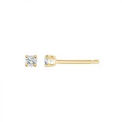 Boucles d'oreilles femme puces evidence or 750/1000 jaune et diamants 0,09 carat ce27673d - puces - edora - 0