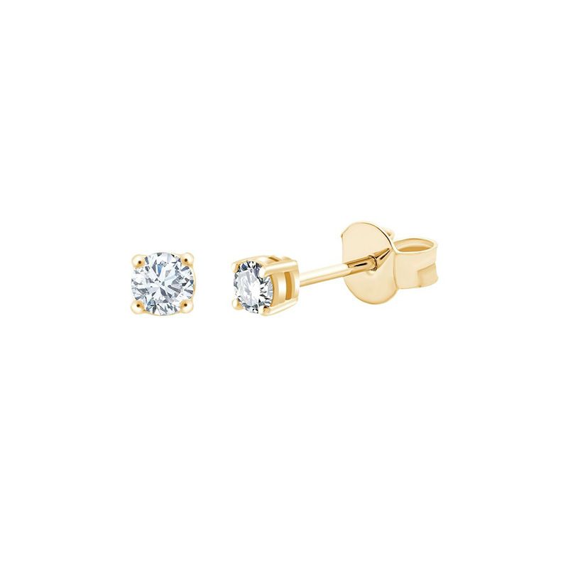 Boucles d'oreilles femme puces evidence or 750/1000 jaune et diamants 0,18 carat ce27675d - puces - edora