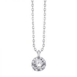 Collier femme teeda halo diamant or 750/1000 blanc et diamants cn25636dw - colliers-femme - edora - 0