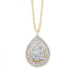 Collier femme daya goutte or 750/1000 jaune et diamants cn28965drh - colliers-femme - edora - 0