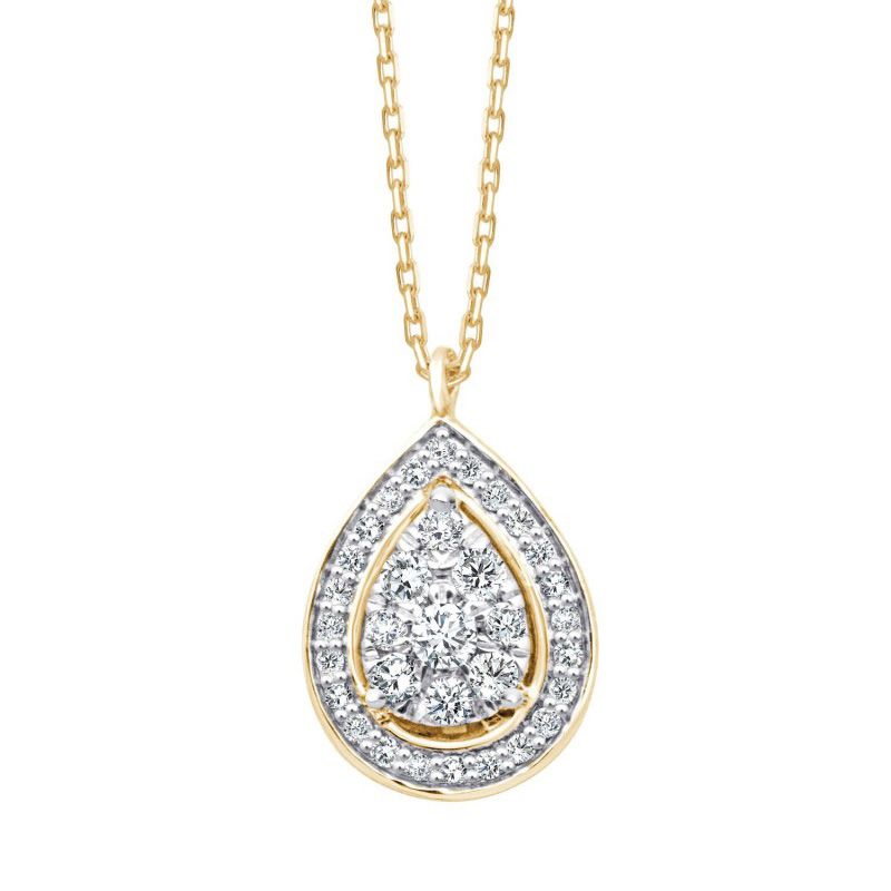 Collier femme daya goutte or 750/1000 jaune et diamants cn28965drh - colliers-femme - edora