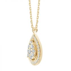Collier femme daya goutte or 750/1000 jaune et diamants cn28965drh - colliers-femme - edora - 1