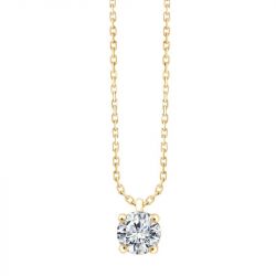 Collier femme solitaire evidence or 750/1000 jaune et diamant 0,15 carat cn30718d - colliers-femme - edora - 0