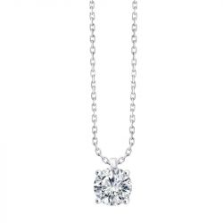 Collier femme solitaire evidence or 750/1000 blanc et diamant 0,30 carat cn30721dw - colliers-femme - edora - 0