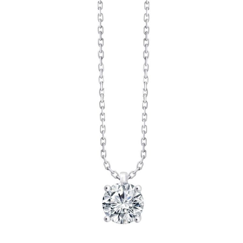 Collier femme solitaire evidence or 750/1000 blanc et diamant 0,30 carat cn30721dw - colliers-femme - edora