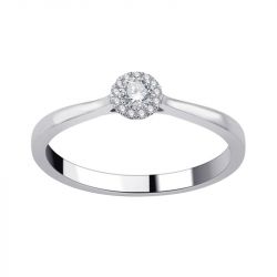 Bague femme entourage diamant - s or 750/1000 blanc et diamants cr45125dw - bagues-femmes - edora - 0