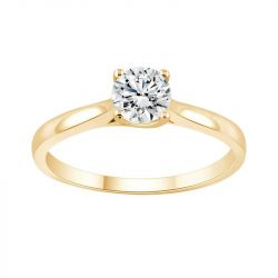 Bague femme solitaire evidence n°2 or 750/1000 jaune et diamant 0,30 carat cr48161d - solitaires - edora - 0