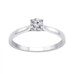 Bague femme solitaire evidence n°2 or 750/1000 blanc et diamant 0,30 carat cr48161dw - solitaires - edora - 0