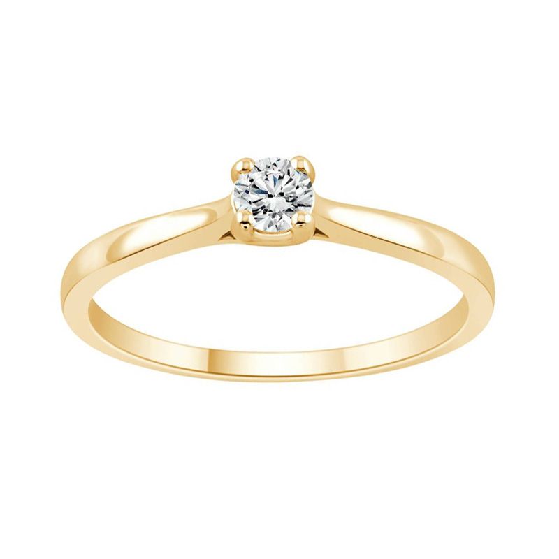 Bague femme solitaire evidence n°2 or 750/1000 jaune et diamant 0,10 carat cr48162d - solitaires - edora