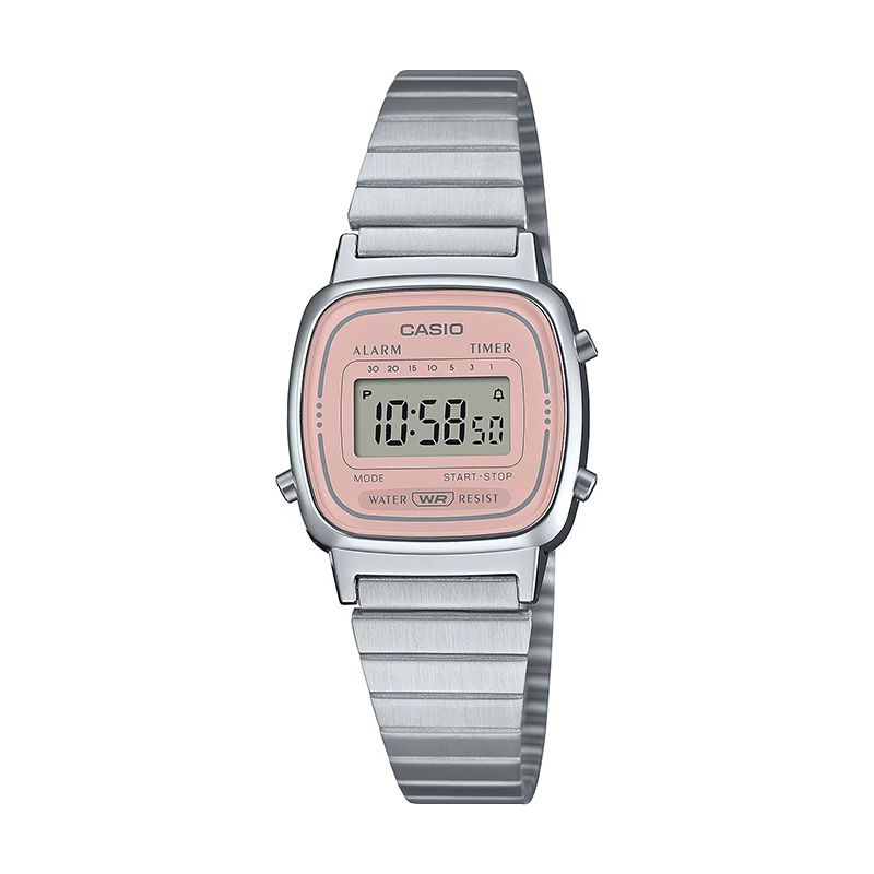 Montre femme casio vintage acier argenté la670wea-4a2ef - digitales - edora