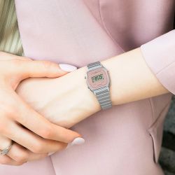 Montre femme casio vintage acier argenté la670wea-4a2ef - digitales - edora - 1