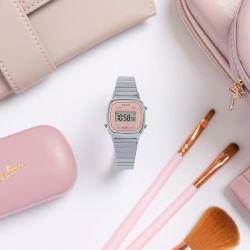 Montre femme casio vintage acier argenté la670wea-4a2ef - digitales - edora - 3