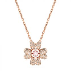 Collier femme swarovski idyllia doré rose et cristaux 5674211 - colliers-femme - edora - 0