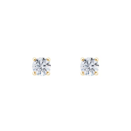 Boucles d'oreilles femme puces eïko or 750/1000 jaune et diamants de synthèse lce27680d – boucles d'oreilles femme