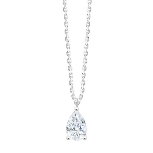 Collier Femme EÏKO OR 750/1000 Blanc et Diamants de Synthèse LCN38545DW