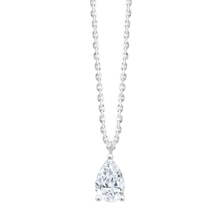 Collier Femme EÏKO OR 750/1000 Blanc et Diamants de Synthèse LCN38545DW