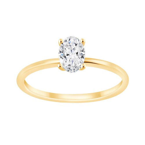Bague Femme Solitaire EÏKO OR 750/1000 Jaune et Diamant de Synthèse LCR101699D