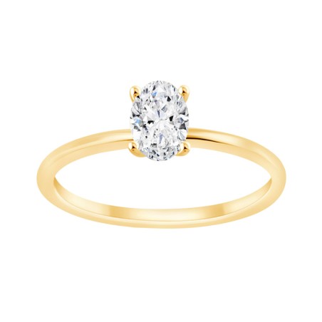 Bague femme solitaire eïko or 750/1000 jaune et diamant de synthèse lcr101699d – solitaires femme