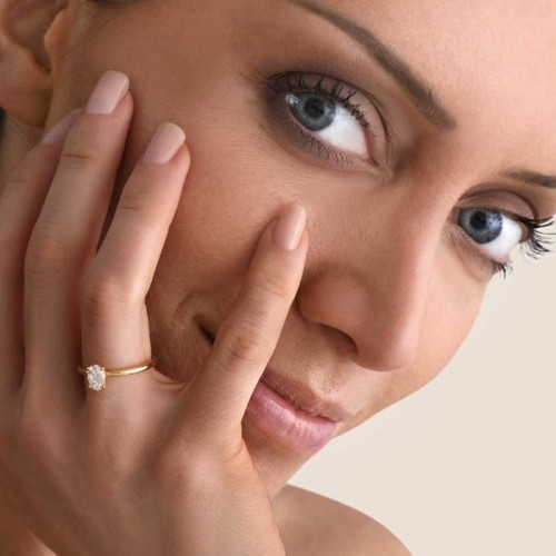 Bague Femme Solitaire EÏKO OR 750/1000 Jaune et Diamant de Synthèse LCR101699D