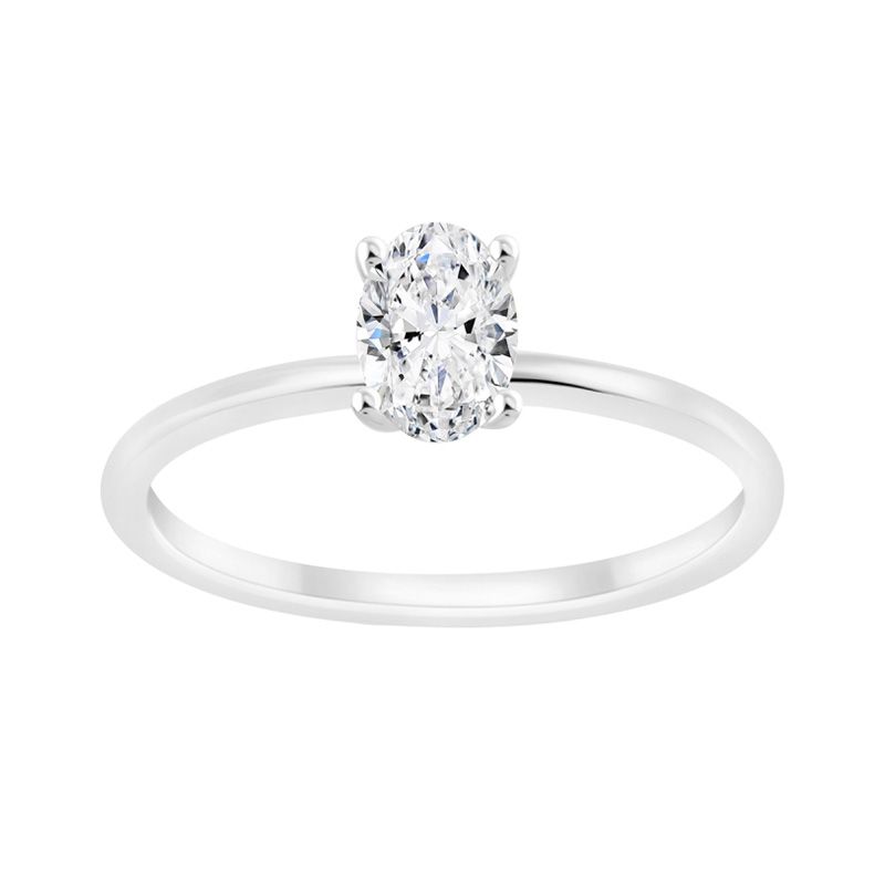 Bague femme solitaire eÏko or 750/1000 blanc et diamant de synthèse lcr101699dw - solitaires - edora