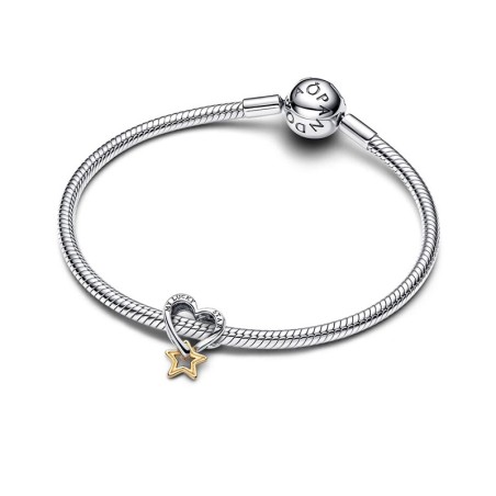 Charm pandora bonne étoile &amp; cœur 763513c00 – charms
