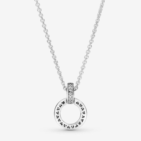 Collier femme pandora argent 925/1000  double cercle 399487c01-45 – colliers femme