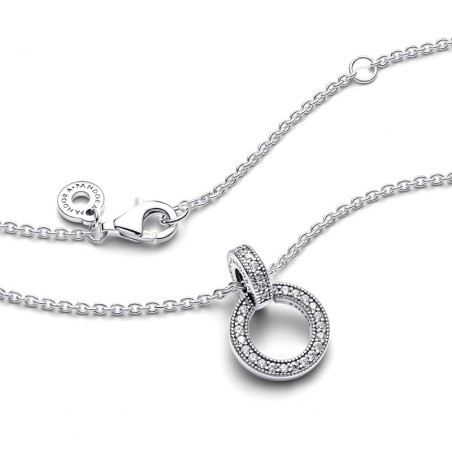 Collier femme pandora argent 925/1000  double cercle 399487c01-45 – colliers femme