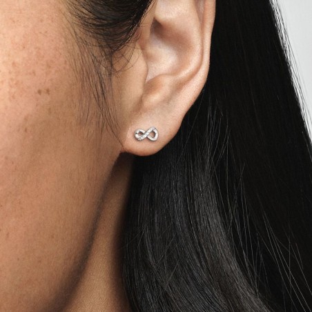 Boucles d'oreilles femme puces pandora argent 925/1000 infini scintillants 298820c01 – puces