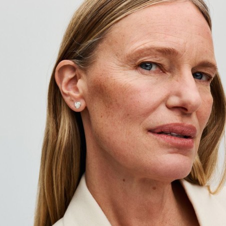 Boucles d'oreilles femme puces pandora argent 925/1000 rose blanche 293209c01 – puces