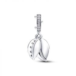 Charm pandora pendant double rose blanche 793200c01
 - charms - edora - 2