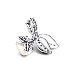 Charm pandora pendant double rose blanche 793200c01
 - charms - edora - 3