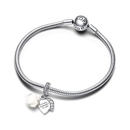 Charm pandora pendant double rose blanche 793200c01
 – charms