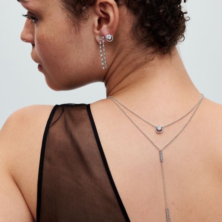 Boucles d'oreilles femme puces pandora argent 925/1000  halo rond scintillant 291248c01 – puces