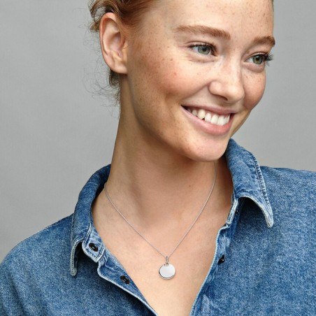 Pendentif  femme pandora argent 925/1000 plaque ronde gravable 398610c00
 – médailles